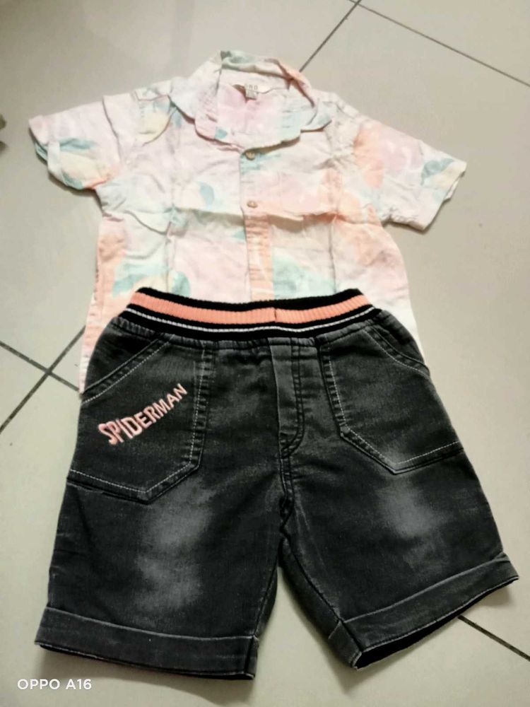 Kids Spiderman Shirt and Shorts Set