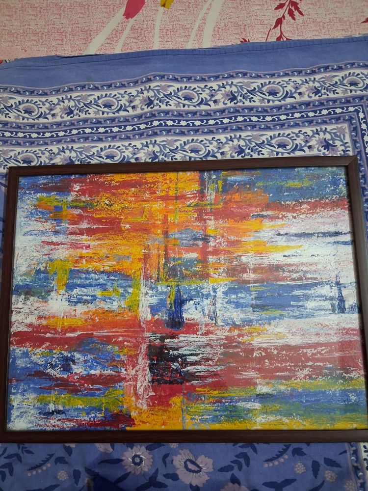 Original Vibrant Abstract Framed Wall Art