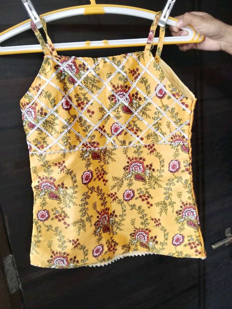 Yellow Floral kurti
