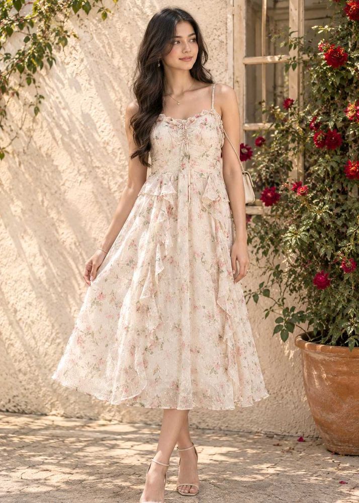 Floral Ruffle Midi Dress