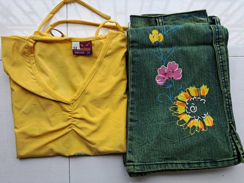 Flower Power Denim &amp; Tee Set (9-10years)