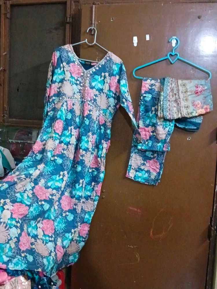 Floral Print Kurta Set with Dupatta