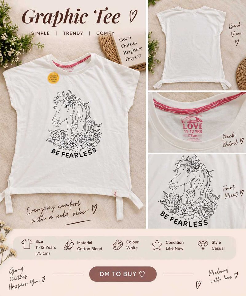 White Be Fearless Top 🤍✨