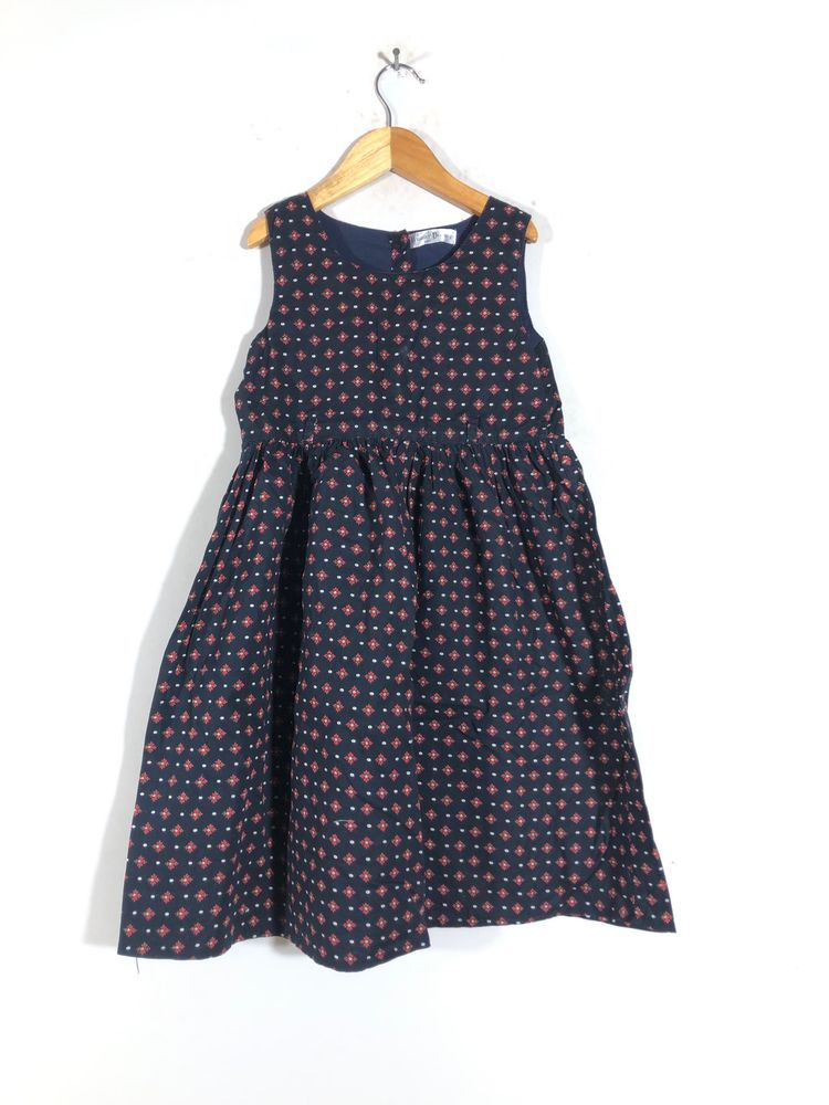 Navy Blue Printed Frock(Girl’s)