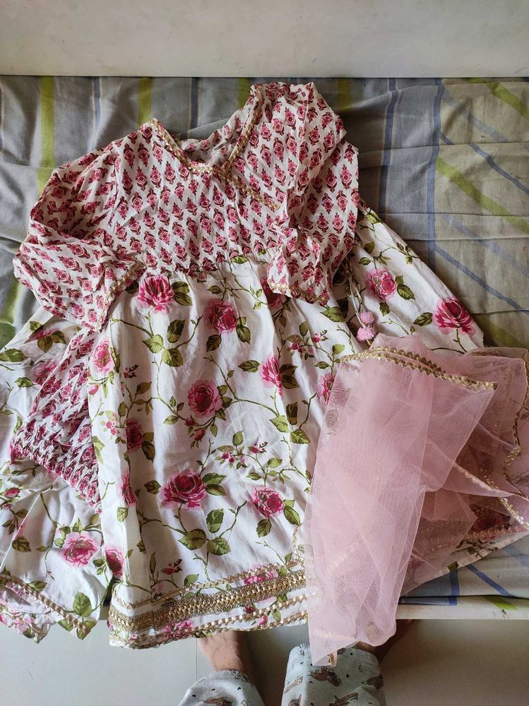 Floral Printed Kurta Set with Dupatta