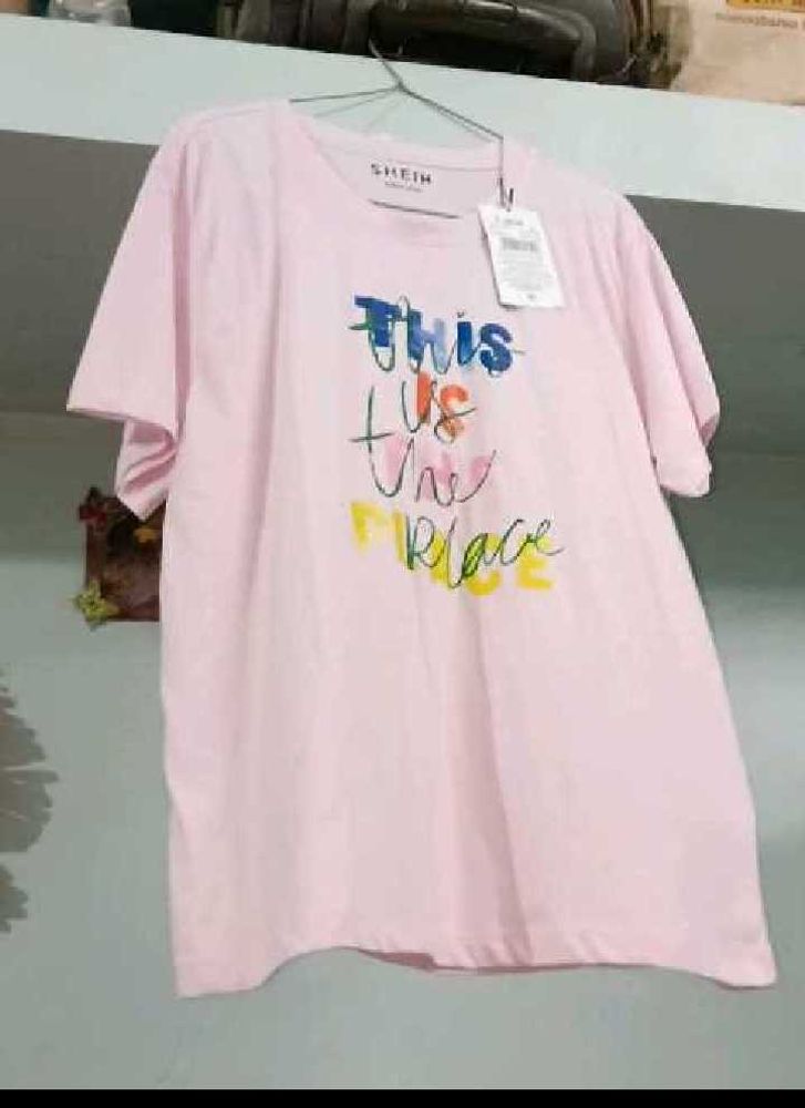 SHEIN Pink Graphic Tee