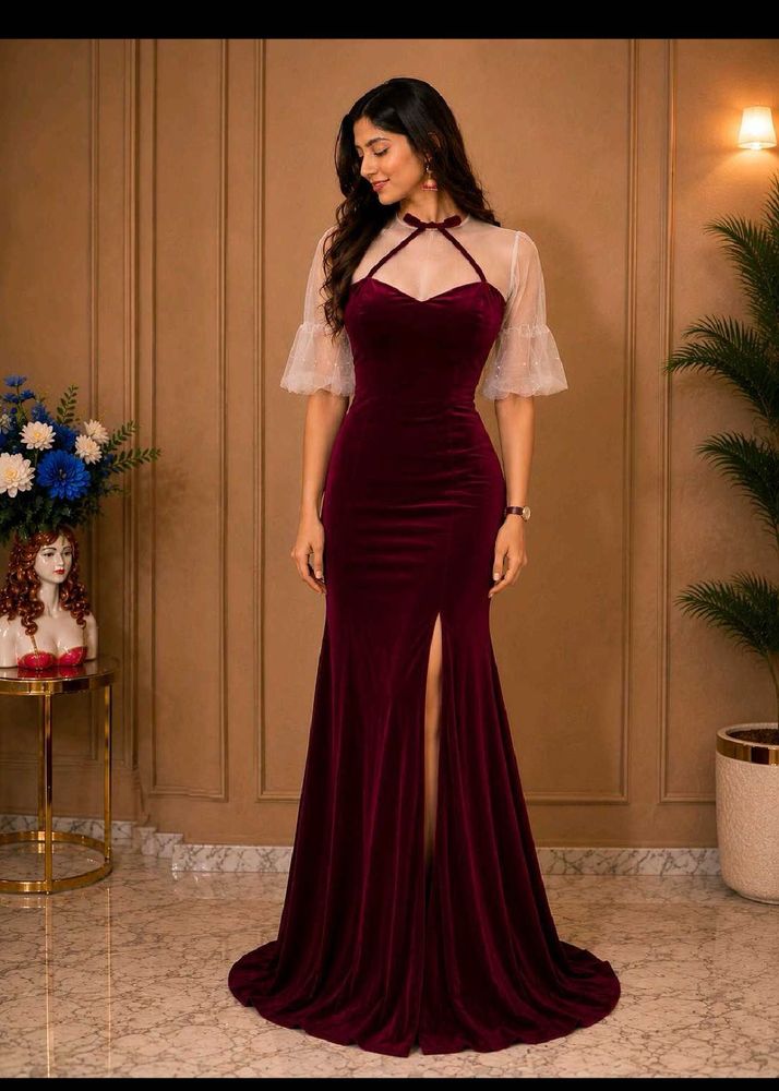 Elegant Velvet Evening Gown