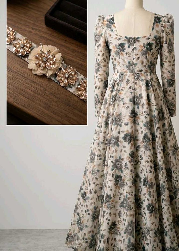 Beautiful Organza Frock with Jeans ✨