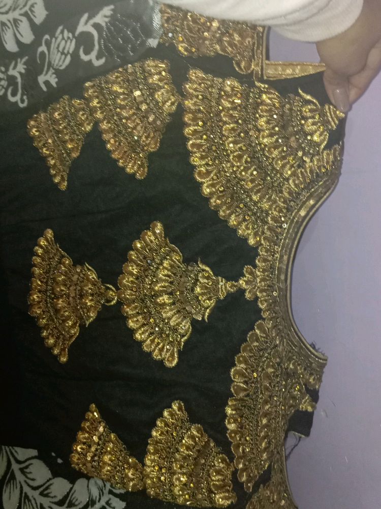 Embroidered Black &amp; Gold Party Dress