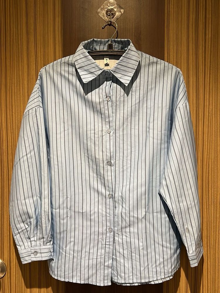 Light Blue Striped Button-Up Shirt