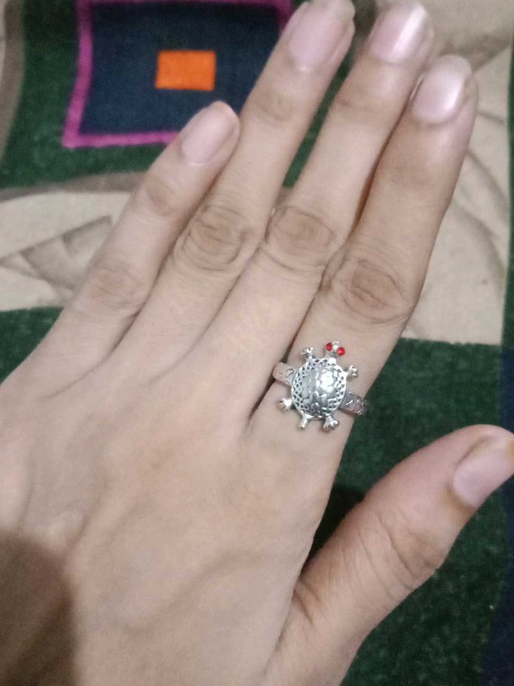 Cute Turtle Ring with Red Eyes
