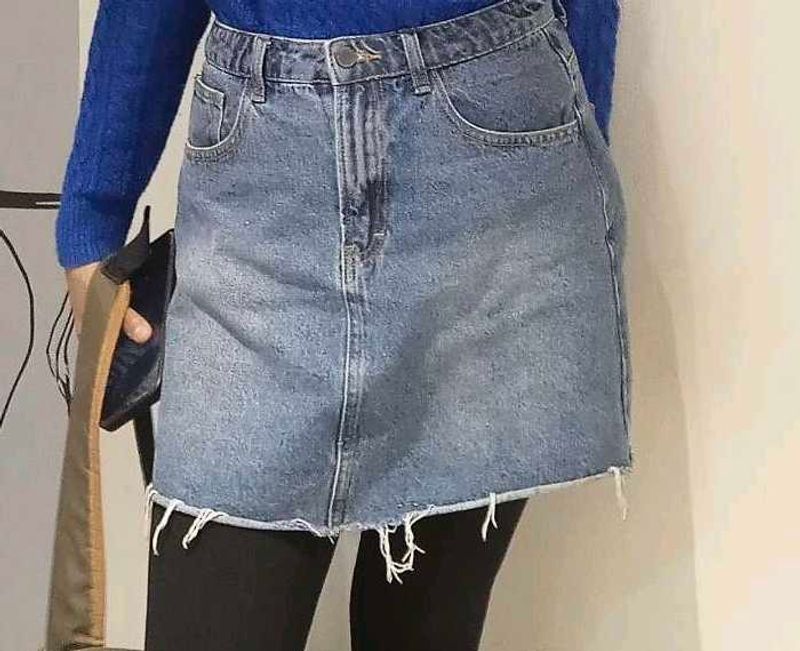 Blue Denim Mini Skirt