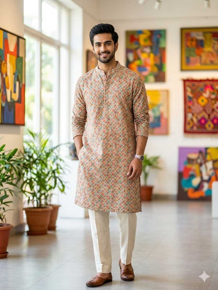 Men's Printed Kurta