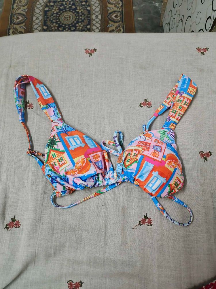 Vibrant House Print Bikini Top