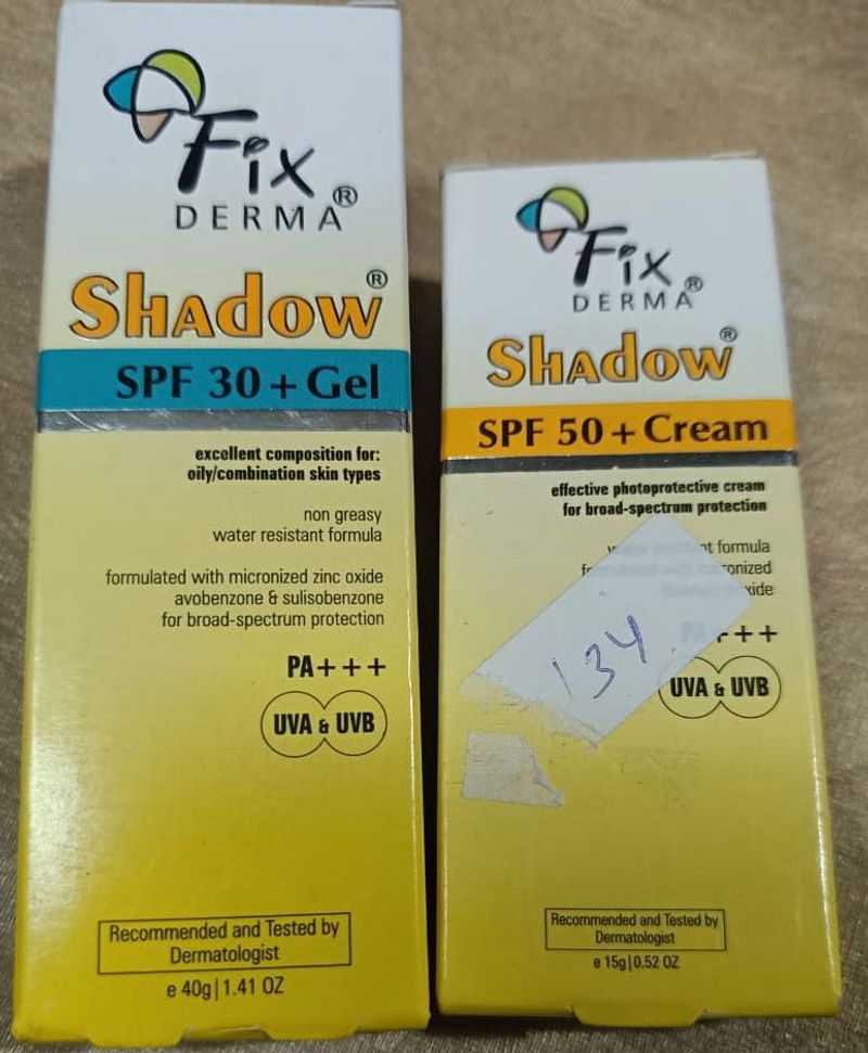 Fix Derma Shadow🌟 Sunscreen Lot pack