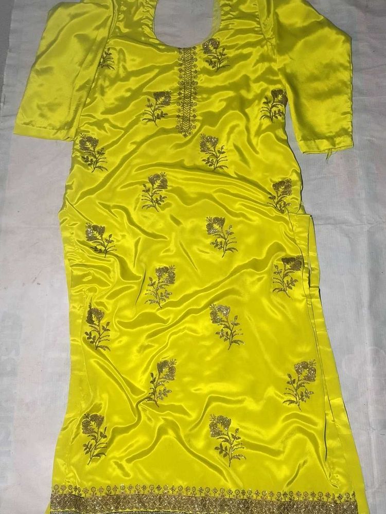 Vibrant Yellow Embroidered Kurta