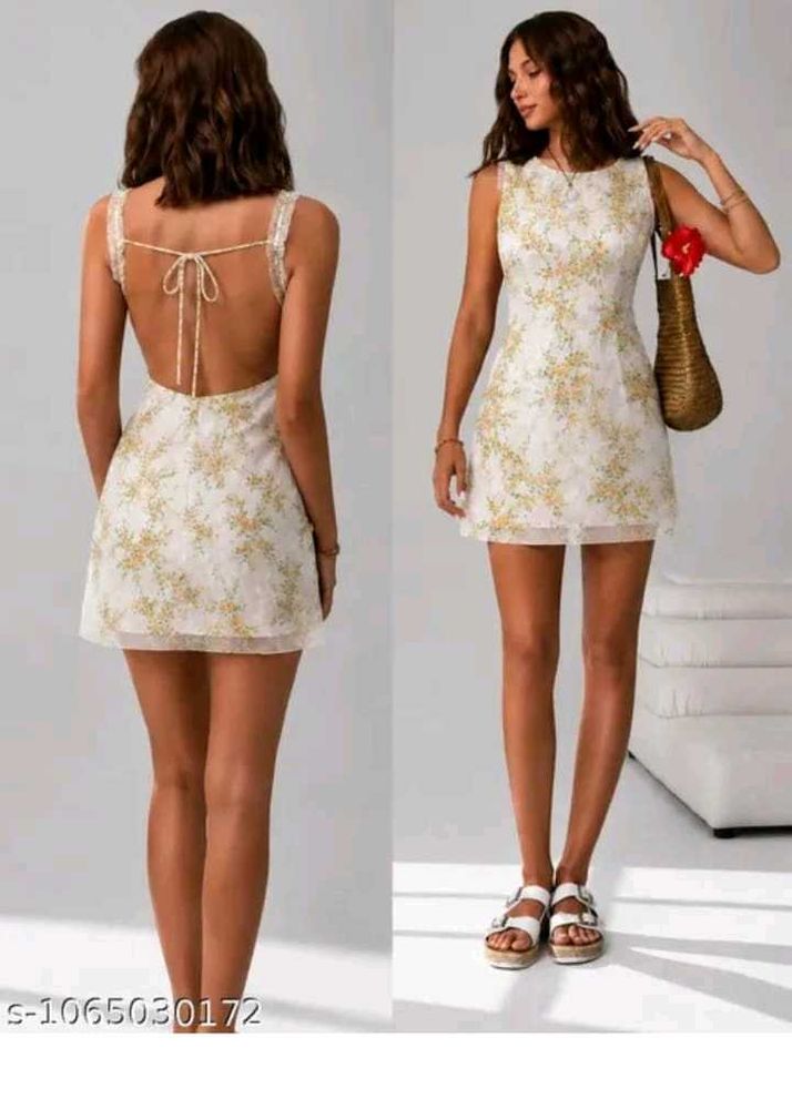 Floral Printed Back-Tie Mini Dress – Chic Summer D