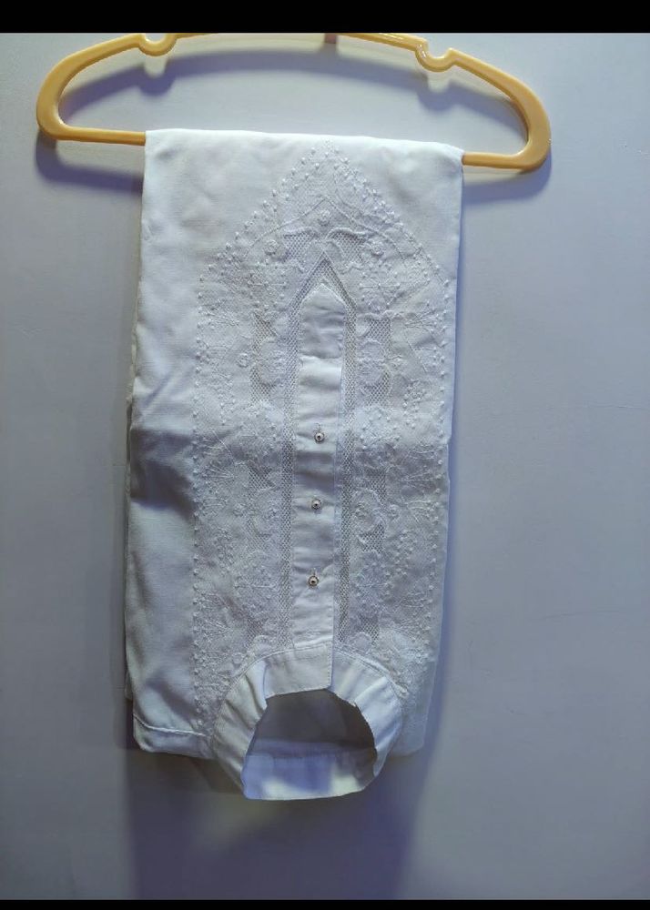 White Kurta with Embroidery