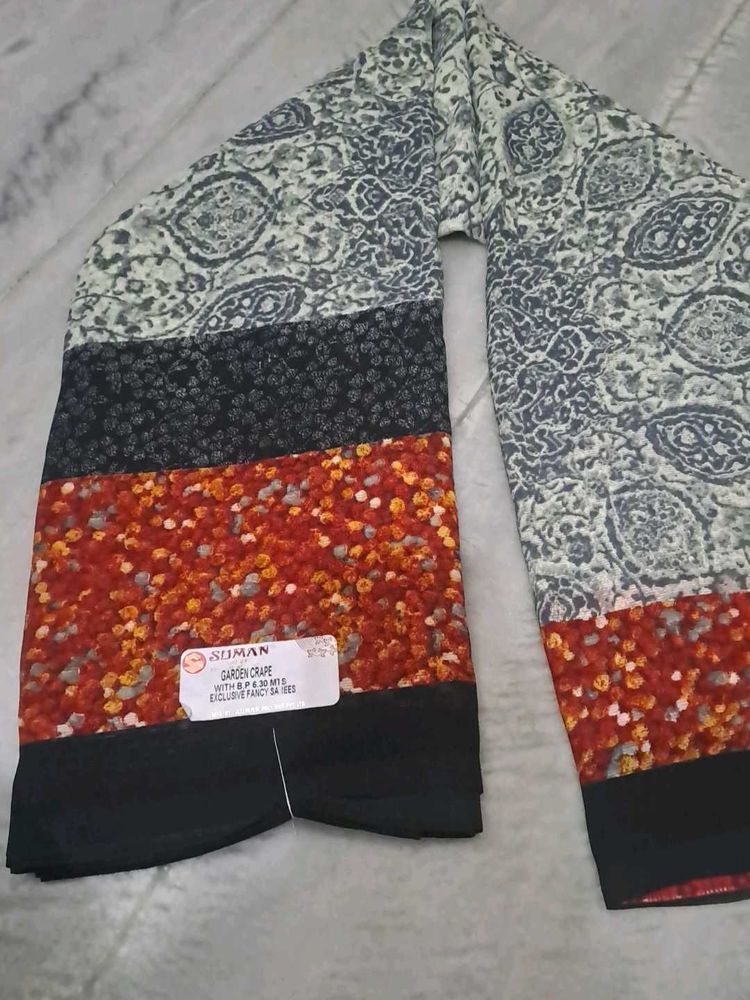 new Beautiful Suman Garden Crape saree