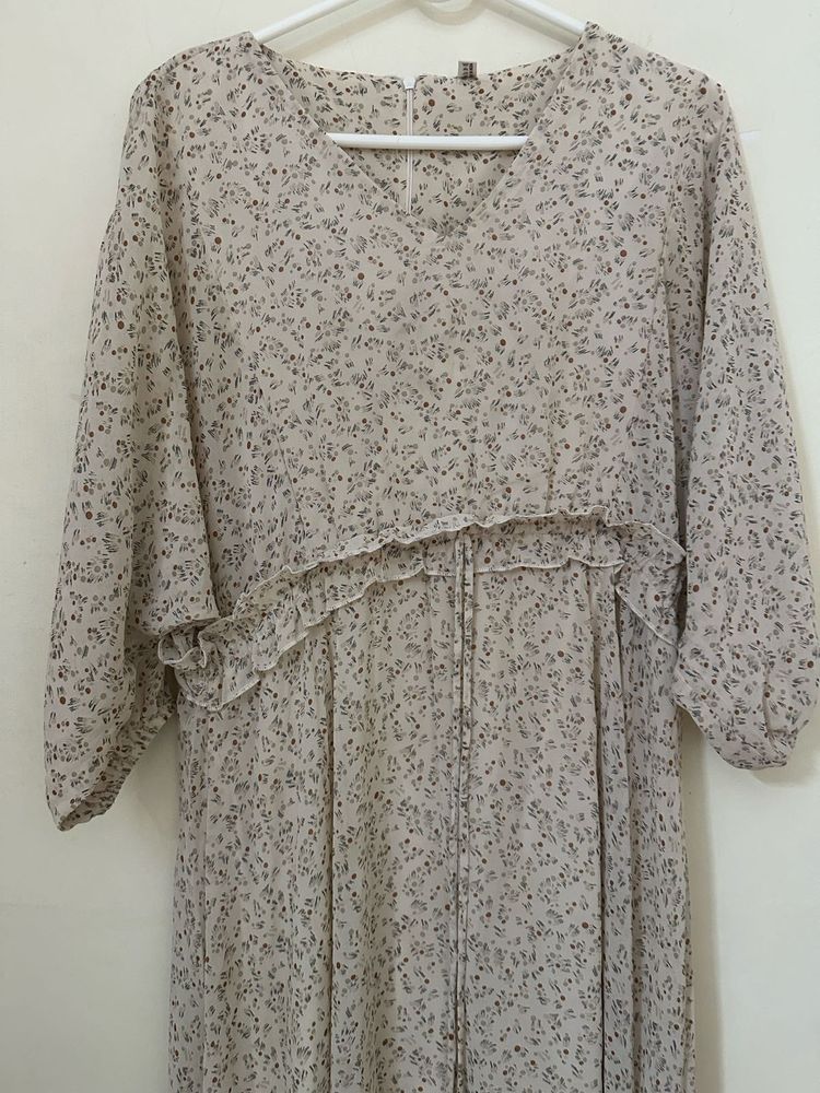 Lightweight Floral Print Midi Dress