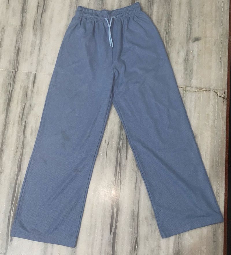 Blue Wide Leg Palazzo Pants