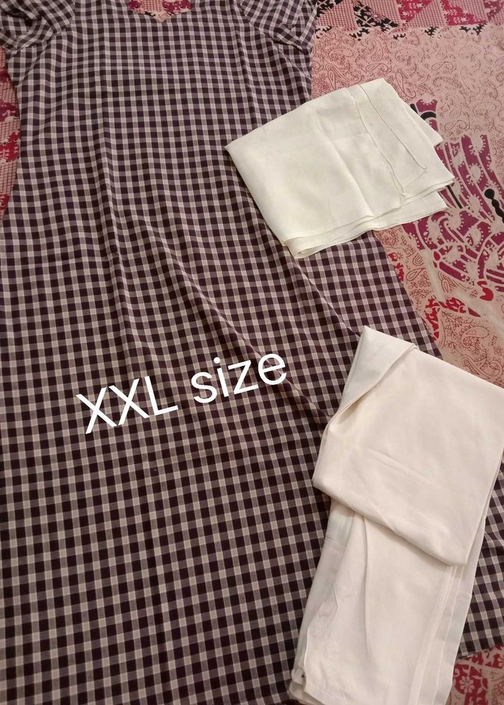 Comfortable Checkered chudidar Kurta Set