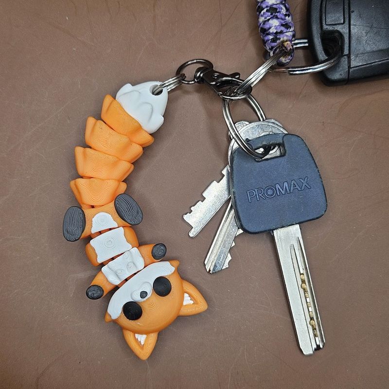 Cute Flexible Fox Keychain