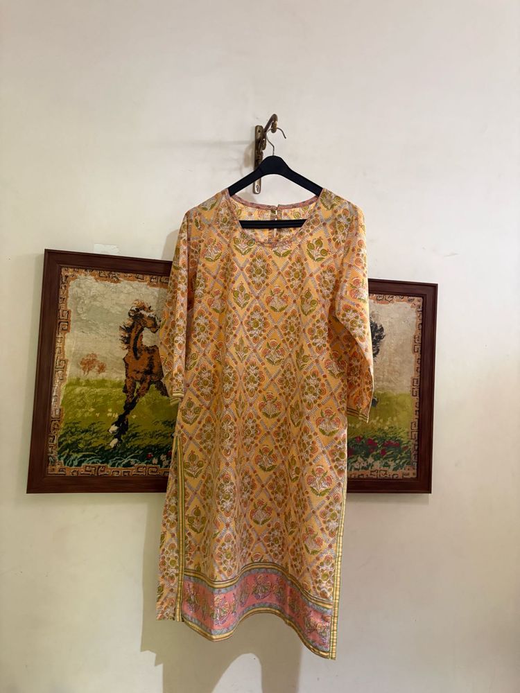 Floral Print Cotton Kurta