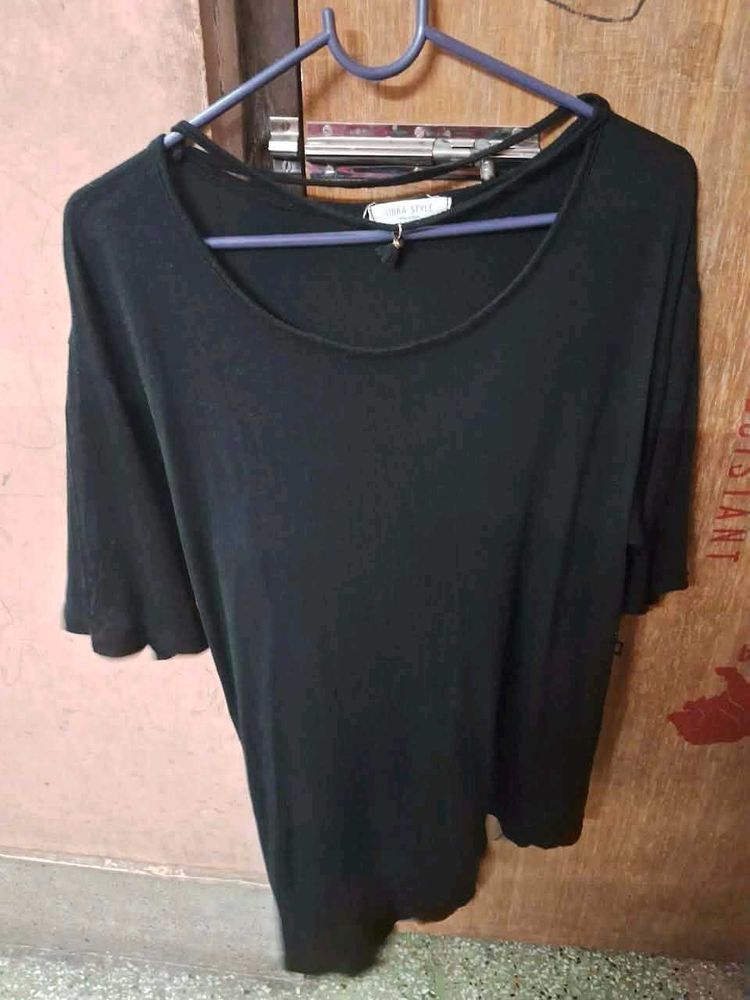Black Casual Tunic Top