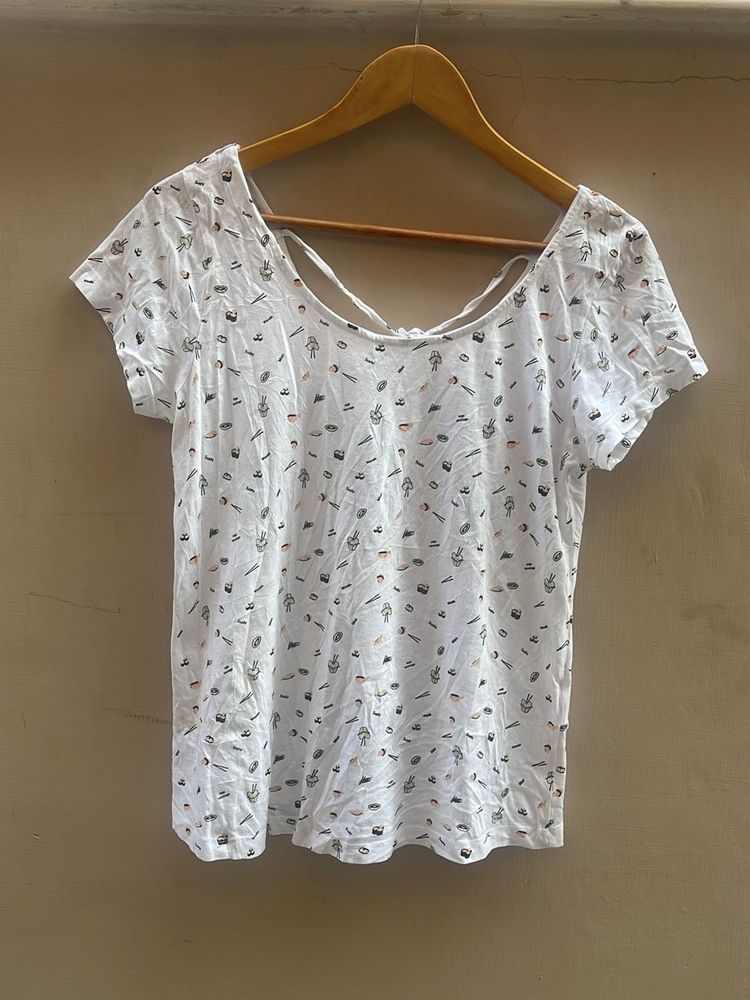 Cute Sushi Print T-Shirt