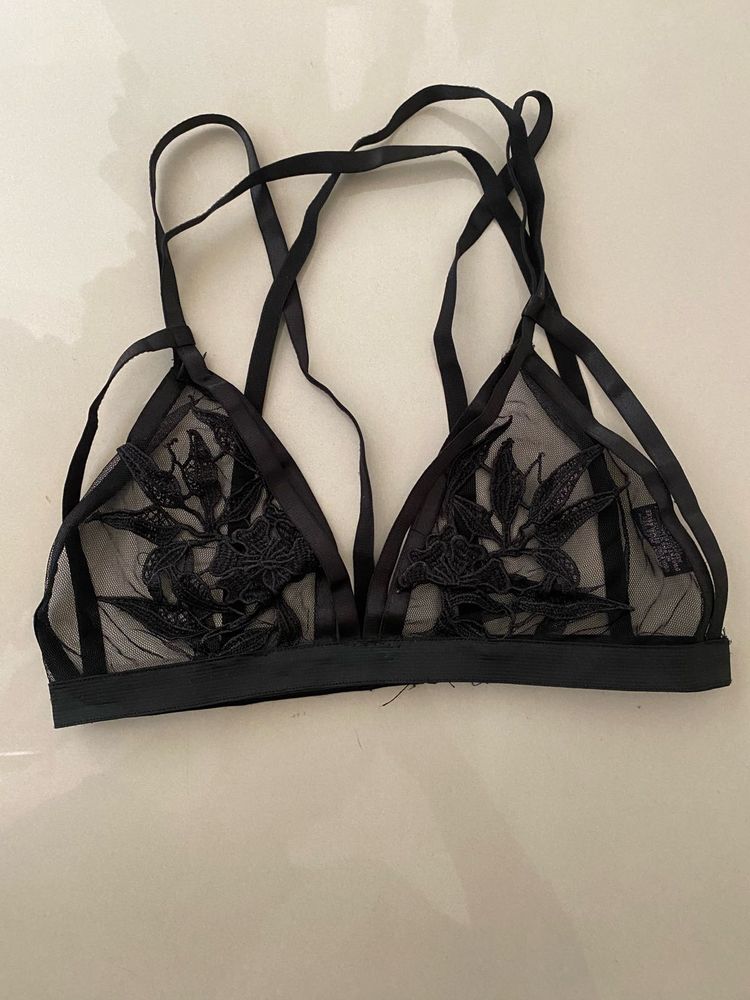 Sheer Black Lace Bralette