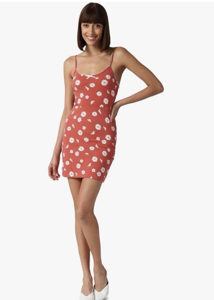 Daisy Print Spaghetti Strap Dress