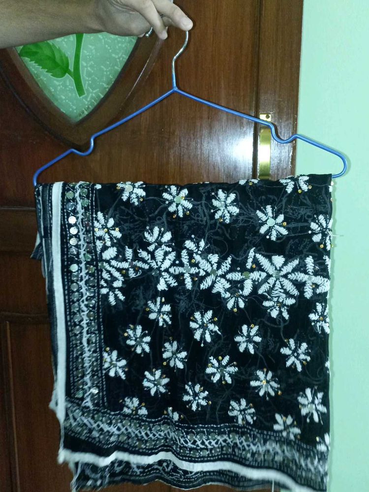 Black Embroidered Phulkari