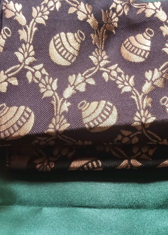 New Plain Saree With Blouse Peace  Material