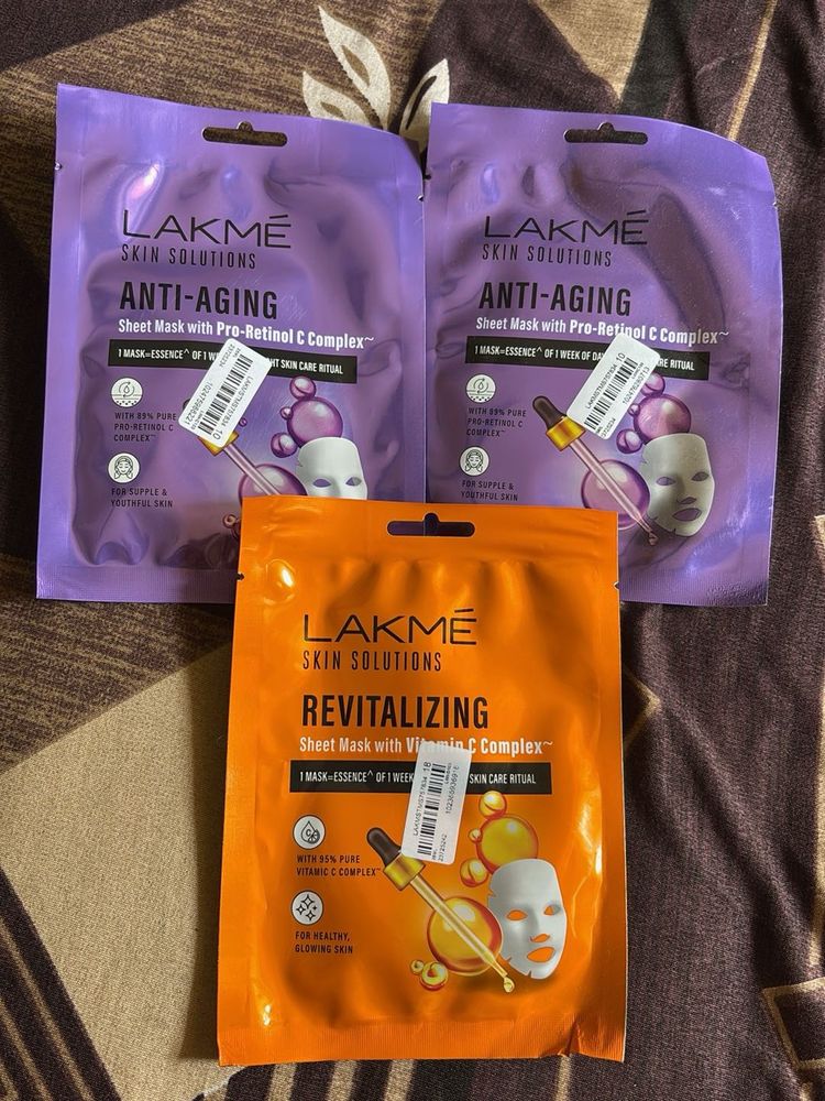 Lakme Skin Solutions Sheet Masks Pack Of 3