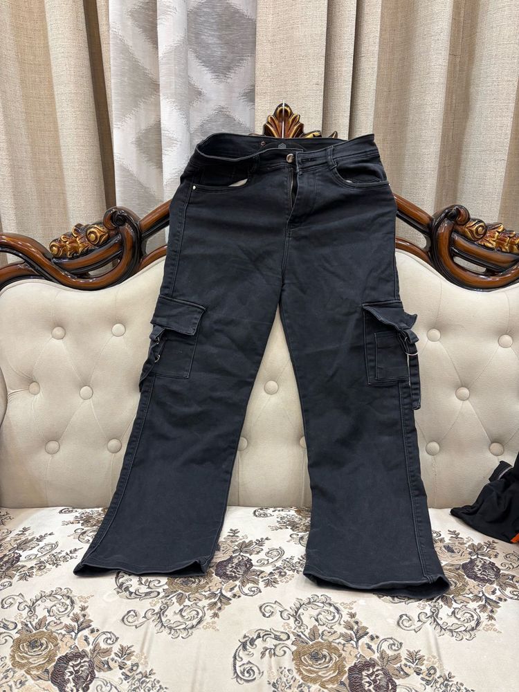 Black Cargo Jeans