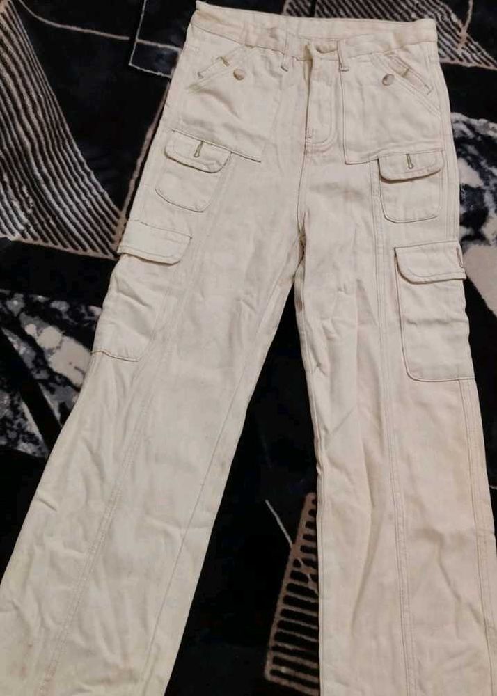 Beige Cargo Pants