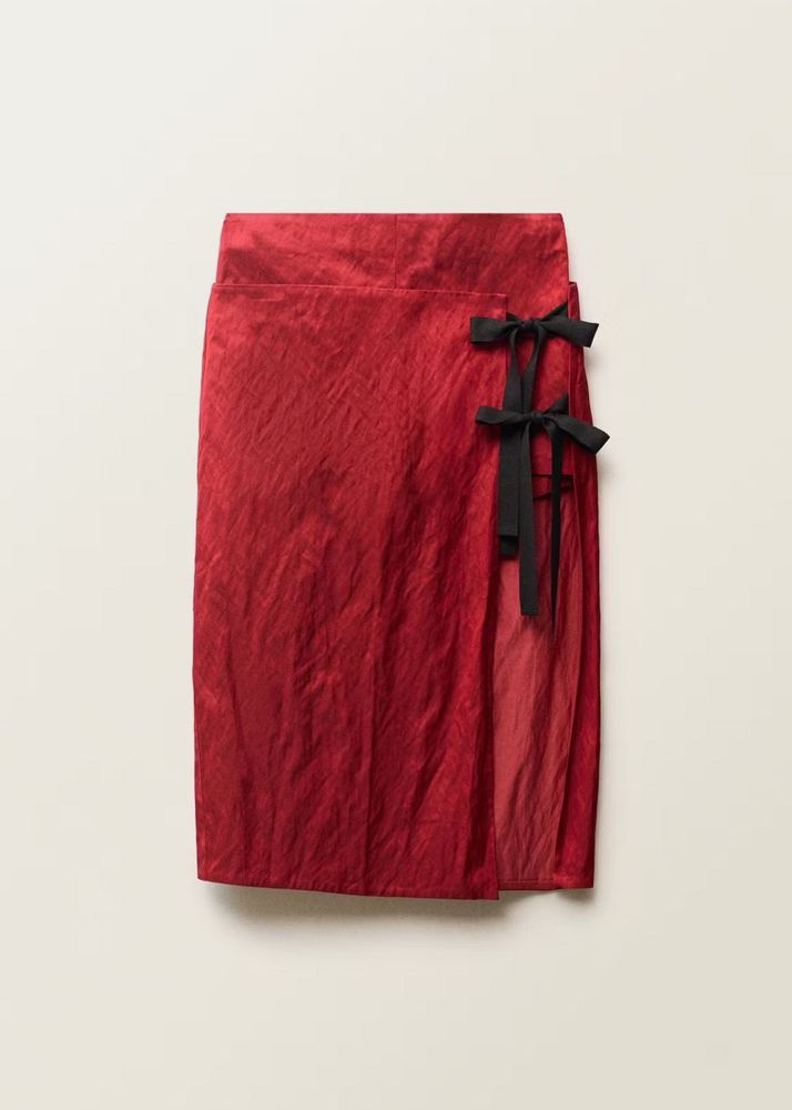 Mango selection wrapover skirt with bows