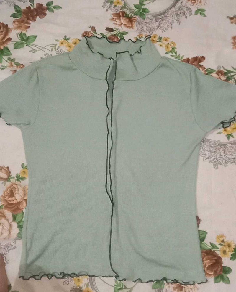 Mint Green Mock Neck Top