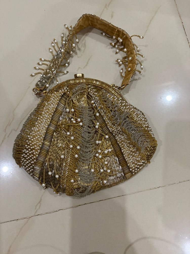 Embellished Beaded Clutch Bag