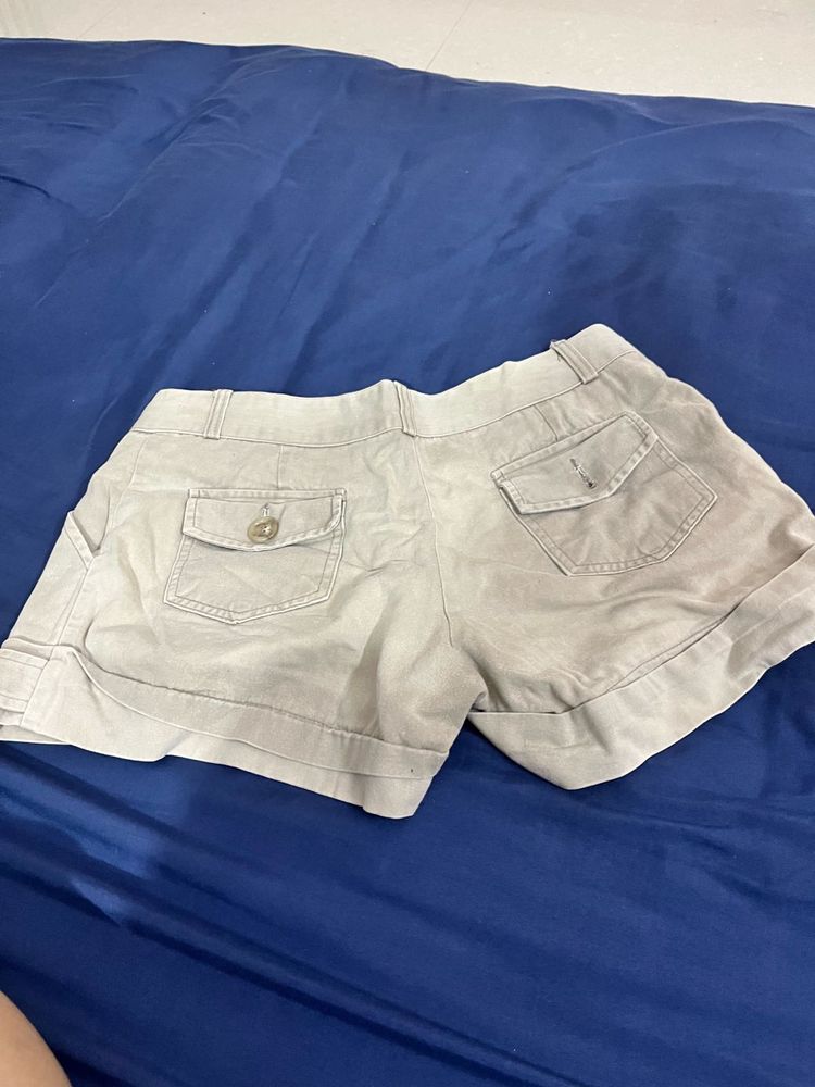 Women's Beige Cargo Shorts