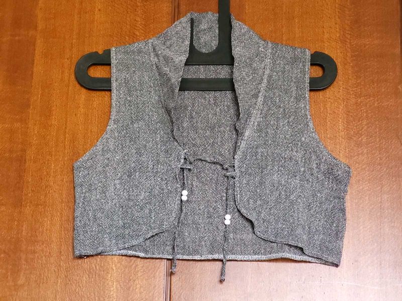 Grey Cropped Vest