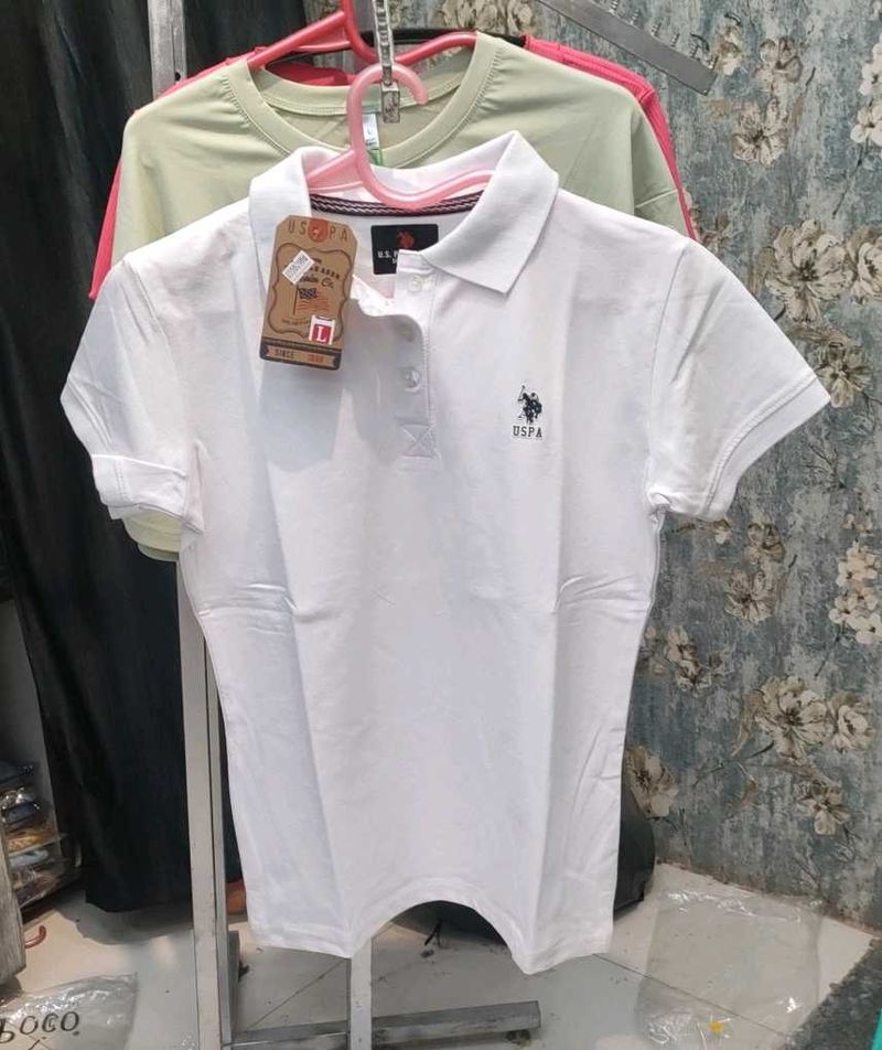 USPA White Polo T-Shirt