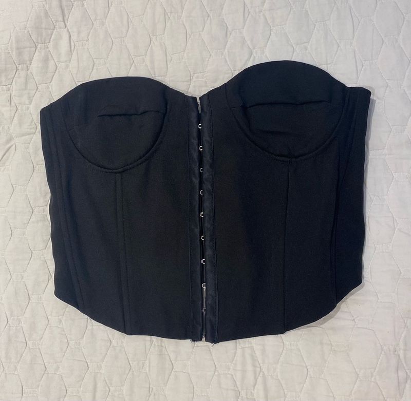 Boohoo Black Corset Top With boning from usa 🇺🇸