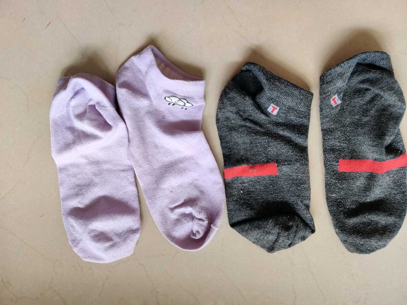 Cute Lavender &amp; Grey Socks Set