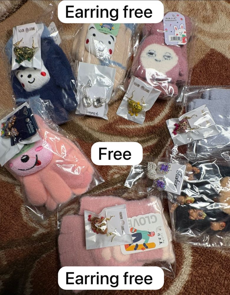 sale 2025 🚘🚘🚘🚘 Winter Gloves  free Earring
