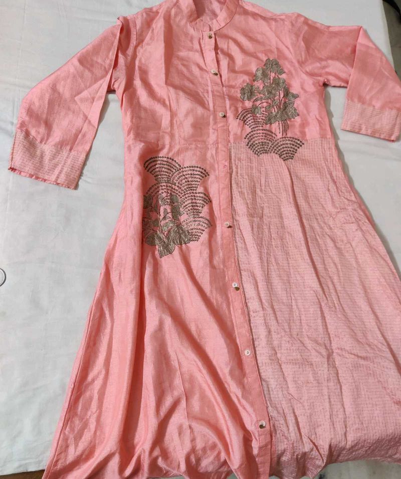 A-line Pink Kurta