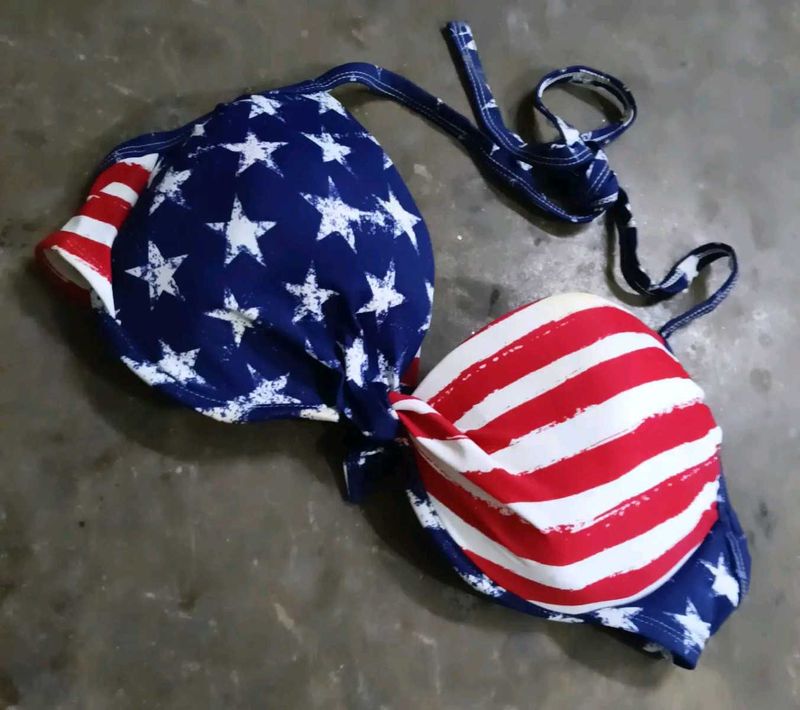 American Flag Bikini Top panty set
