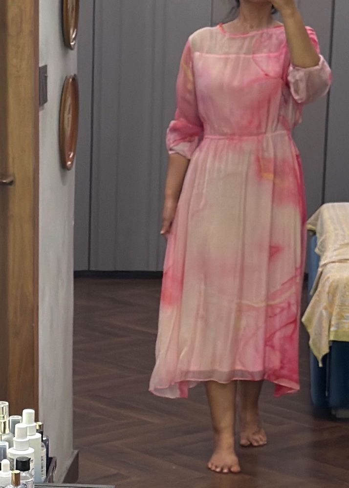 Beautiful Pink Tie-Dye Dress