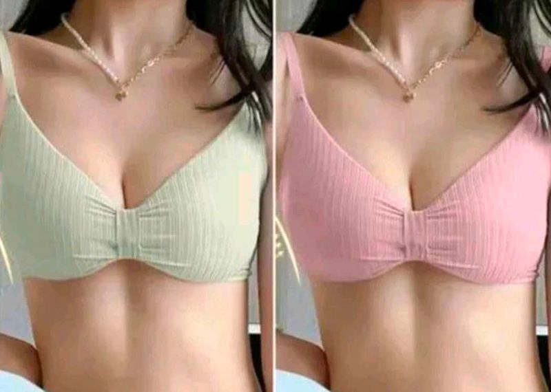 Comfortable Ribbed V-Neck Bra